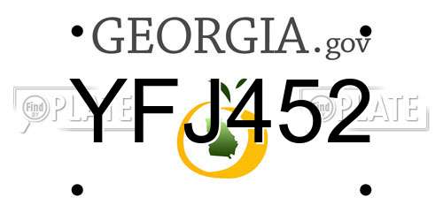 YFJ452 Georgia License Plate