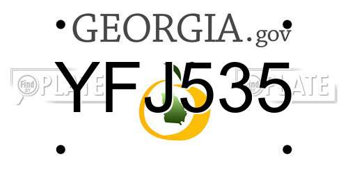 YFJ535 Georgia License Plate