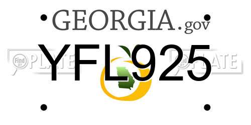 YFL925 Georgia License Plate