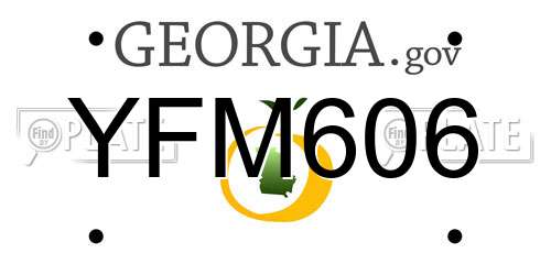 YFM606 Georgia License Plate