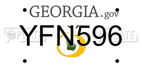 YFN596 Georgia License Plate
