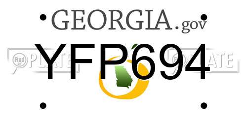 YFP694 Georgia License Plate