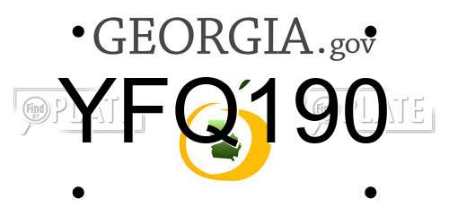 YFQ190 Georgia License Plate