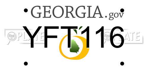 YFT116 Georgia License Plate