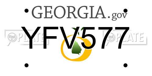 YFV577 Georgia License Plate