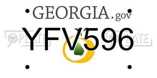 YFV596 Georgia License Plate