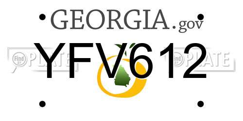 YFV612 Georgia License Plate