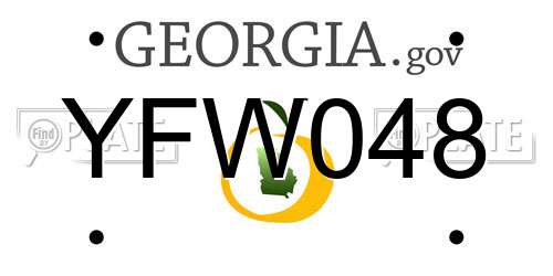 YFW048 Georgia License Plate