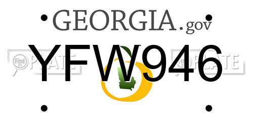 YFW946 Georgia License Plate