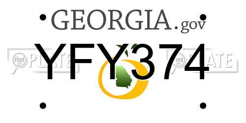 YFY374 Georgia License Plate