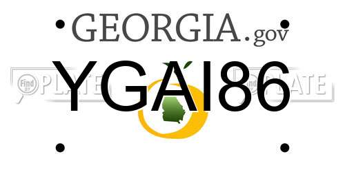 YGAI86 Georgia License Plate