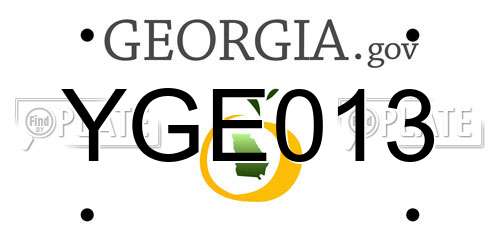 YGE013 Georgia License Plate
