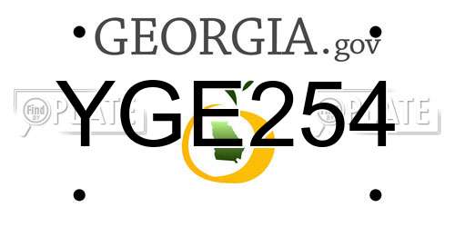 YGE254 Georgia License Plate