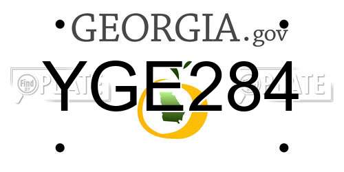YGE284 Georgia License Plate
