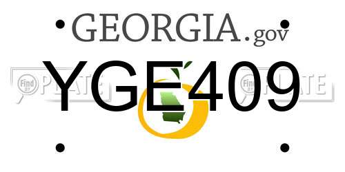YGE409 Georgia License Plate