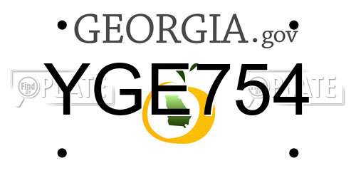 YGE754 Georgia License Plate