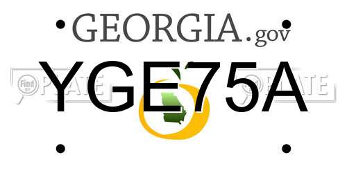 YGE75A Georgia License Plate