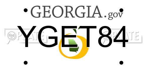 YGET84 Georgia License Plate