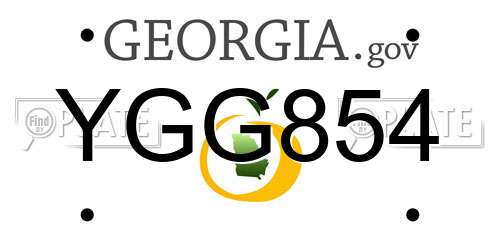 YGG854 Georgia License Plate