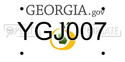 YGJ007 Georgia License Plate
