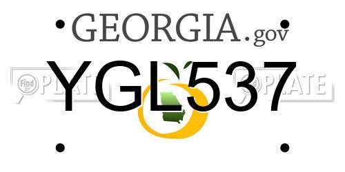 YGL537 Georgia License Plate