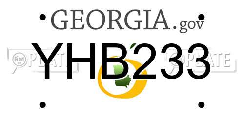YHB233 Georgia License Plate