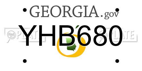 YHB680 Georgia License Plate