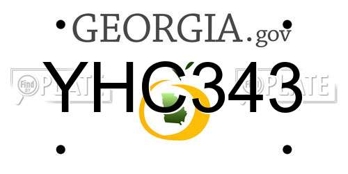 YHC343 Georgia License Plate