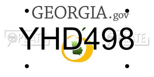 YHD498 Georgia License Plate