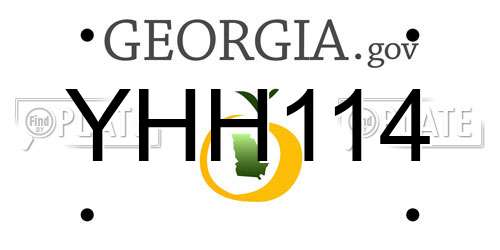 YHH114 Georgia License Plate