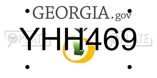 YHH469 Georgia License Plate