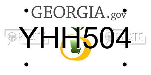 YHH504 Georgia License Plate