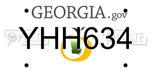 YHH634 Georgia License Plate