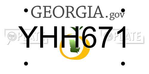 YHH671 Georgia License Plate