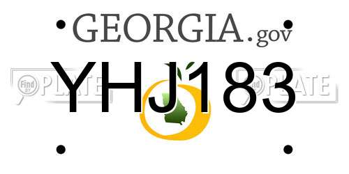 YHJ183 Georgia License Plate