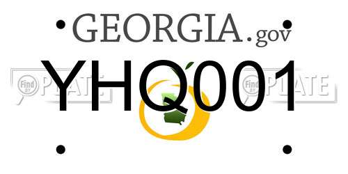 YHQ001 Georgia License Plate