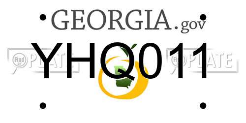 YHQ011 Georgia License Plate