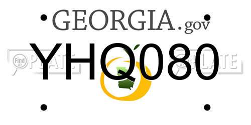 YHQ080 Georgia License Plate