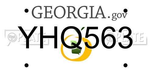 YHQ563 Georgia License Plate
