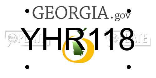 YHR118 Georgia License Plate