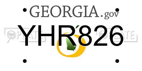 YHR826 Georgia License Plate