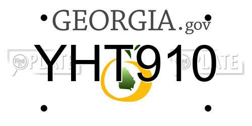 YHT910 Georgia License Plate