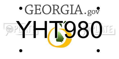YHT980 Georgia License Plate