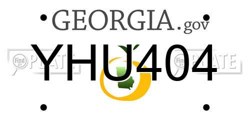 YHU404 Georgia License Plate