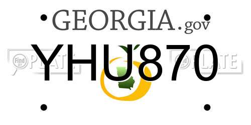 YHU870 Georgia License Plate