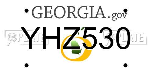 YHZ530 Georgia License Plate