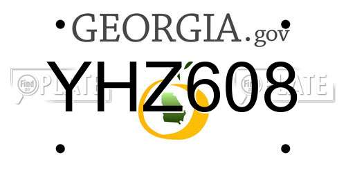 YHZ608 Georgia License Plate