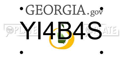 YI4B4S Georgia License Plate