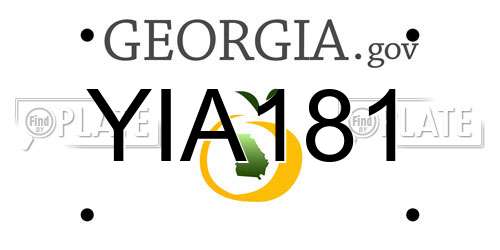 YIA181 Georgia License Plate