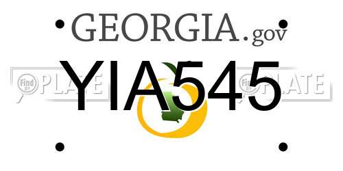 YIA545 Georgia License Plate